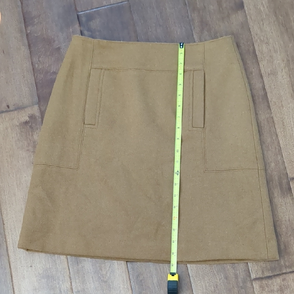 LOFT Camel Brown A-Line Wool Blend Skirt